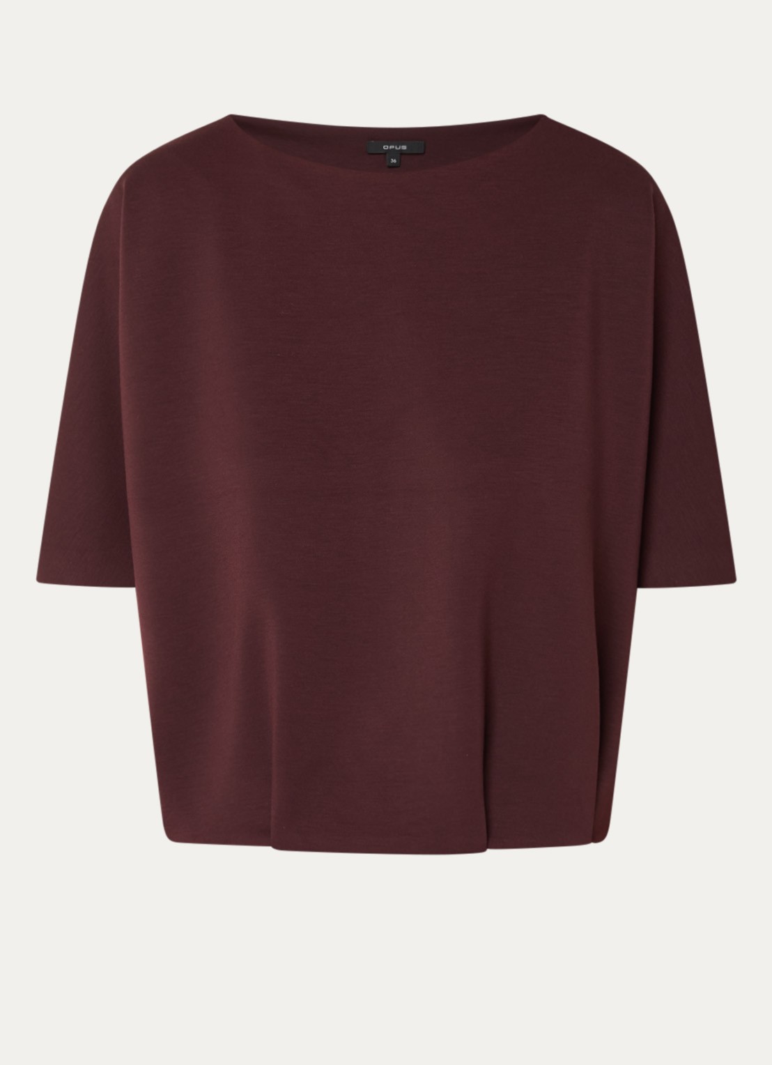 OPUS Ginne top van travelstof - voorkant 3 kersenrood