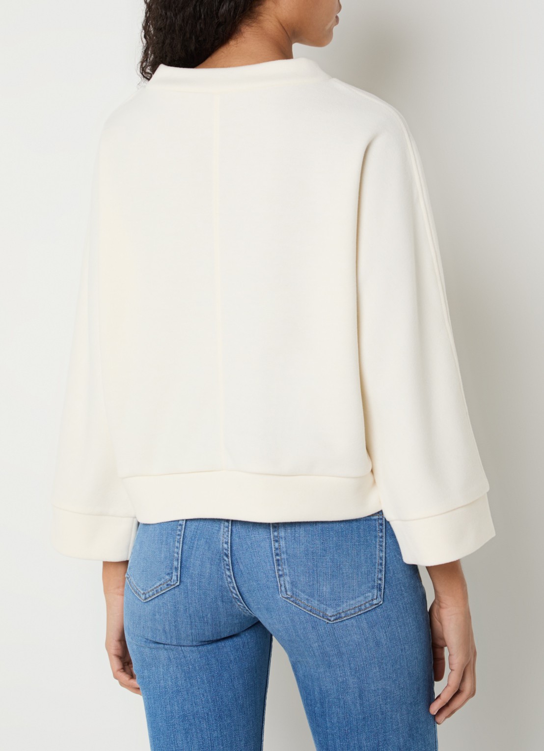 OPUS Gitani sweater met boothals - achterkant gebroken wit