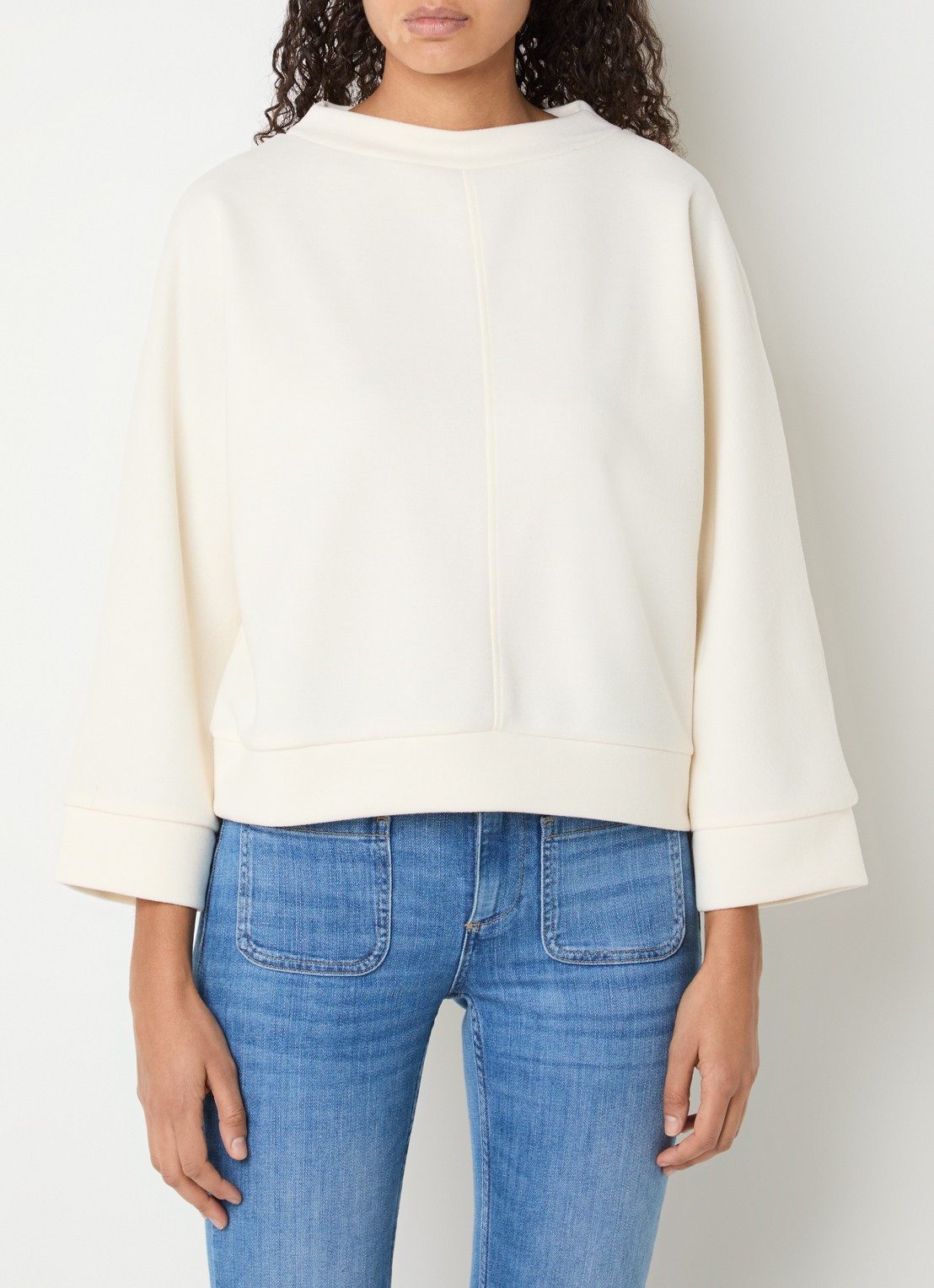 OPUS Gitani sweater met boothals - detail 2 gebroken wit