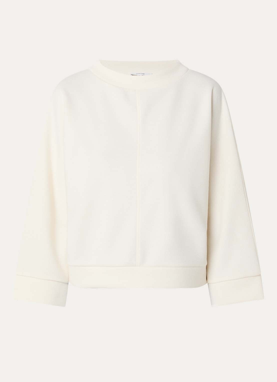 OPUS Gitani sweater met boothals - voorkant 3 gebroken wit