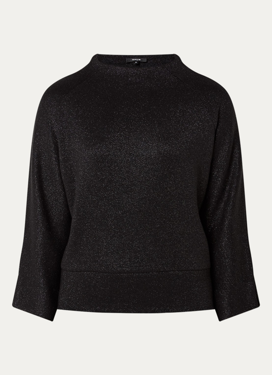 OPUS Glantina trui met lurex - voorkant 2 zwart