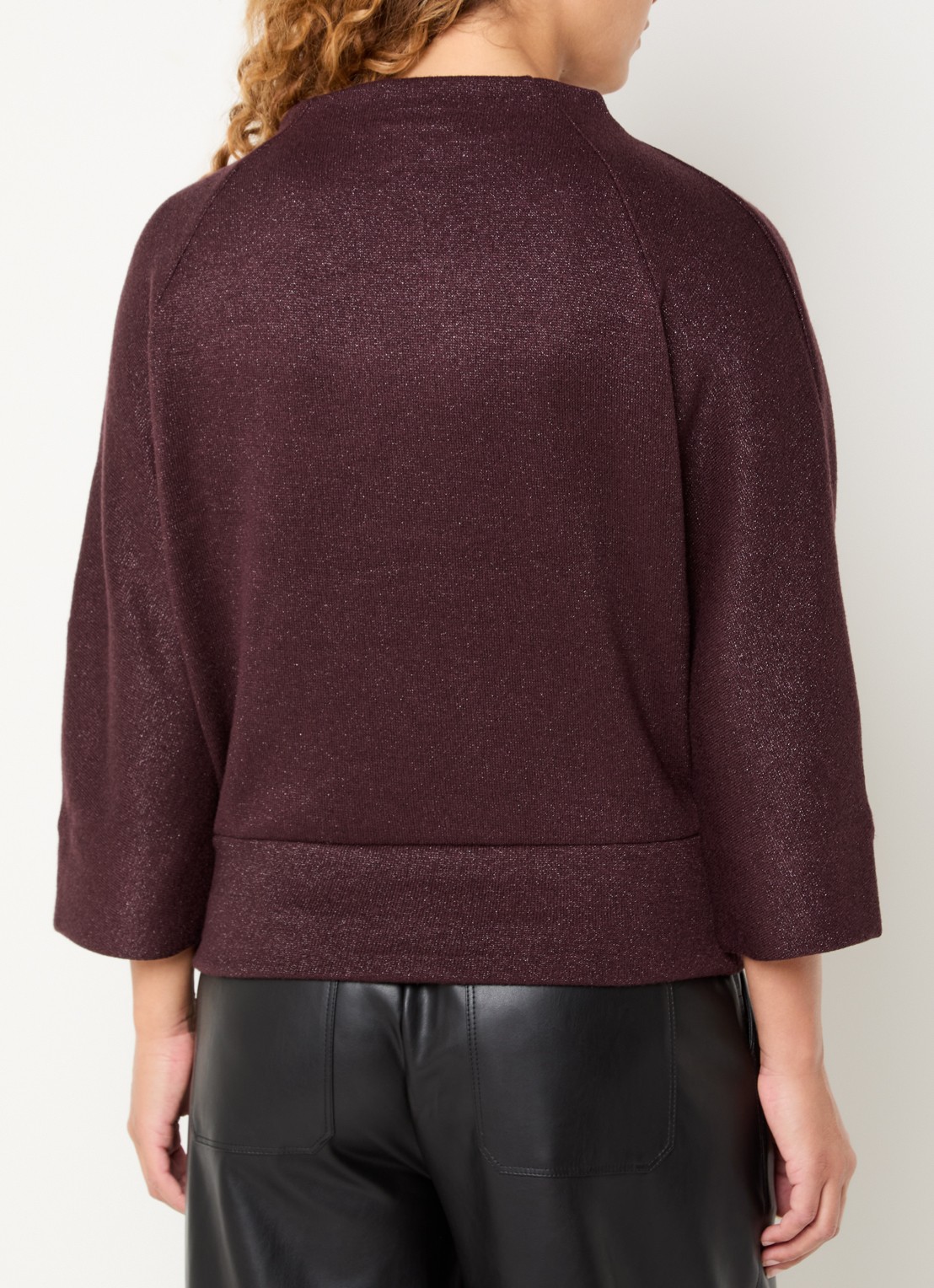 OPUS Glantina trui met lurex - achterkant 2 kastanjebruin