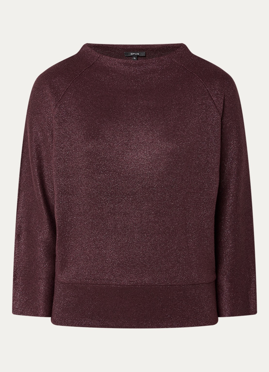 OPUS Glantina trui met lurex - voorkant 3 kastanjebruin