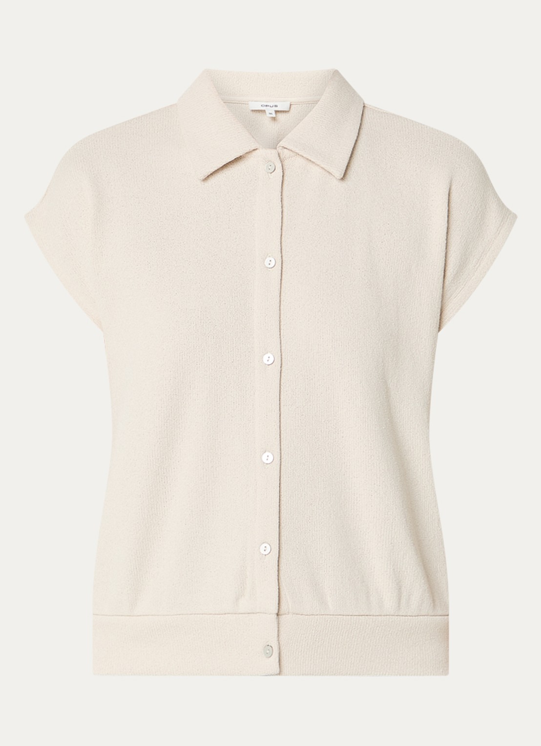 OPUS Glaya mouwloze blouse - voorkant creme
