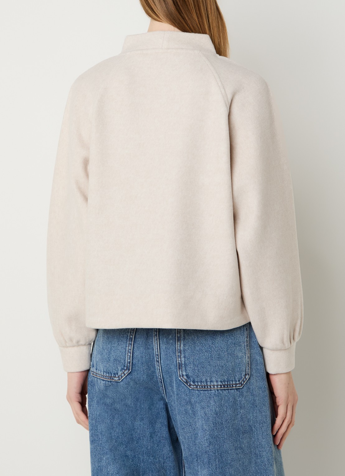 OPUS Grapina sweater met opstaande kraag - achterkant ivoor