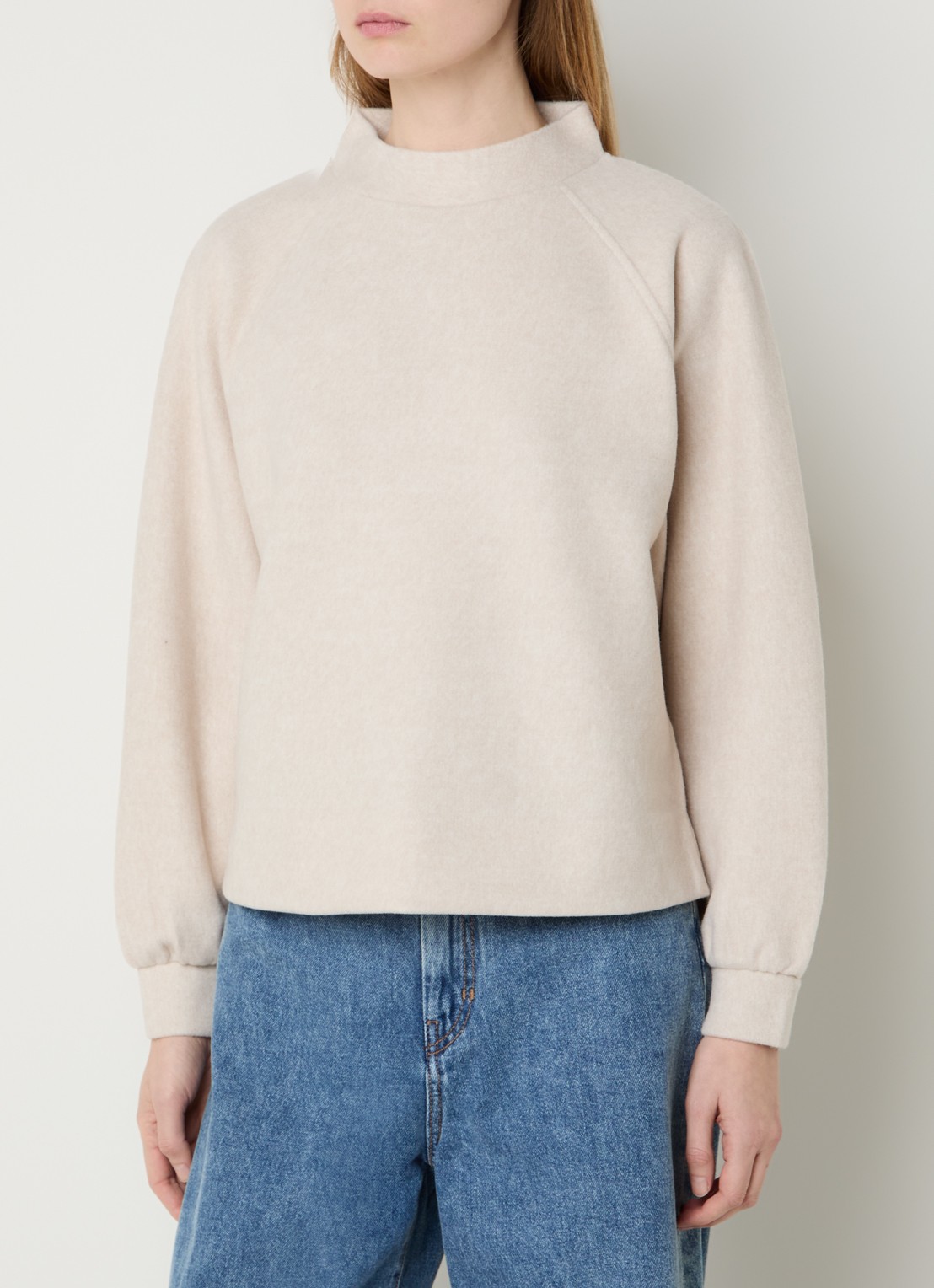 OPUS Grapina sweater met opstaande kraag - detail 4 ivoor