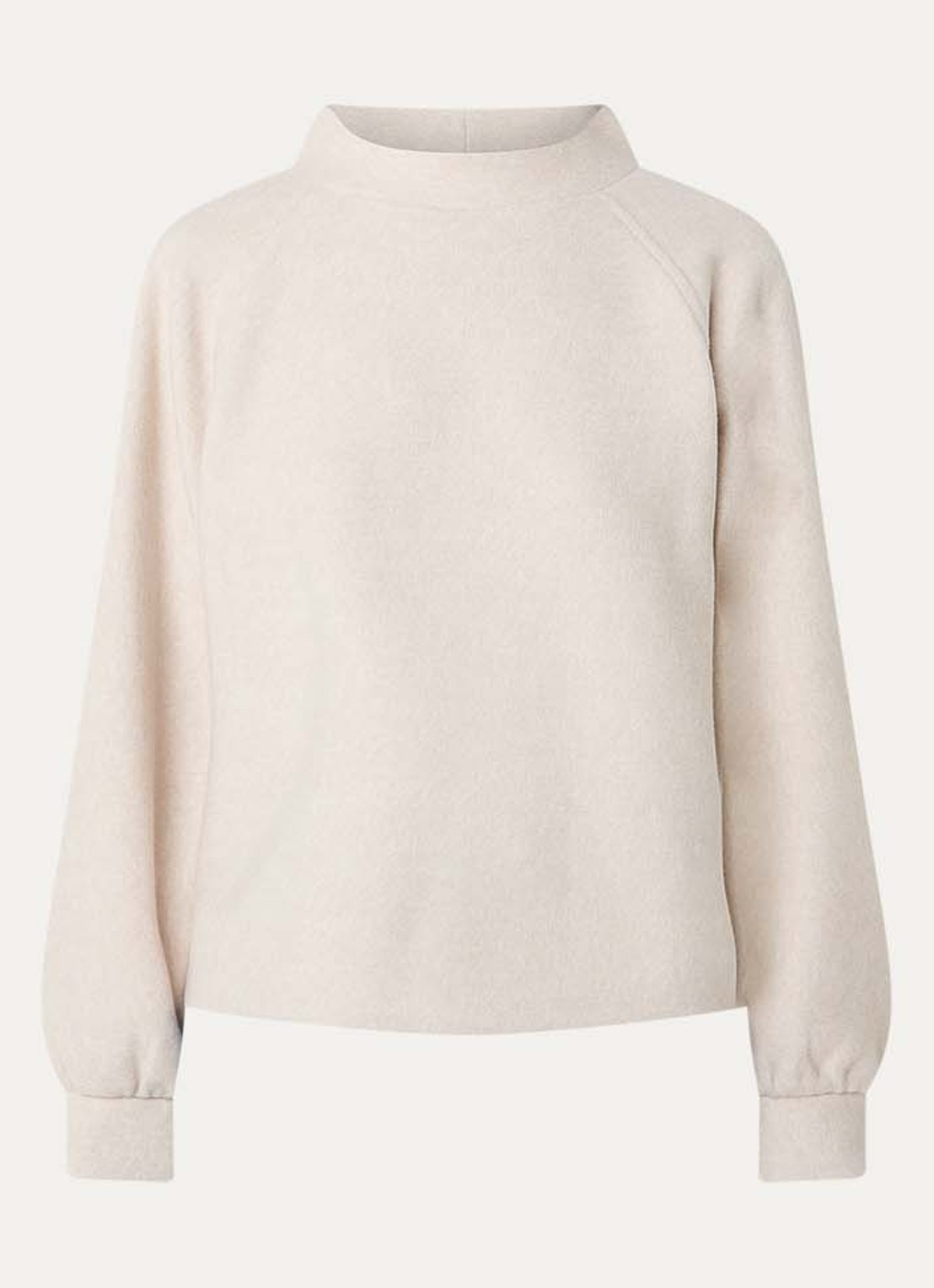 OPUS Grapina sweater met opstaande kraag - voorkant 2 ivoor