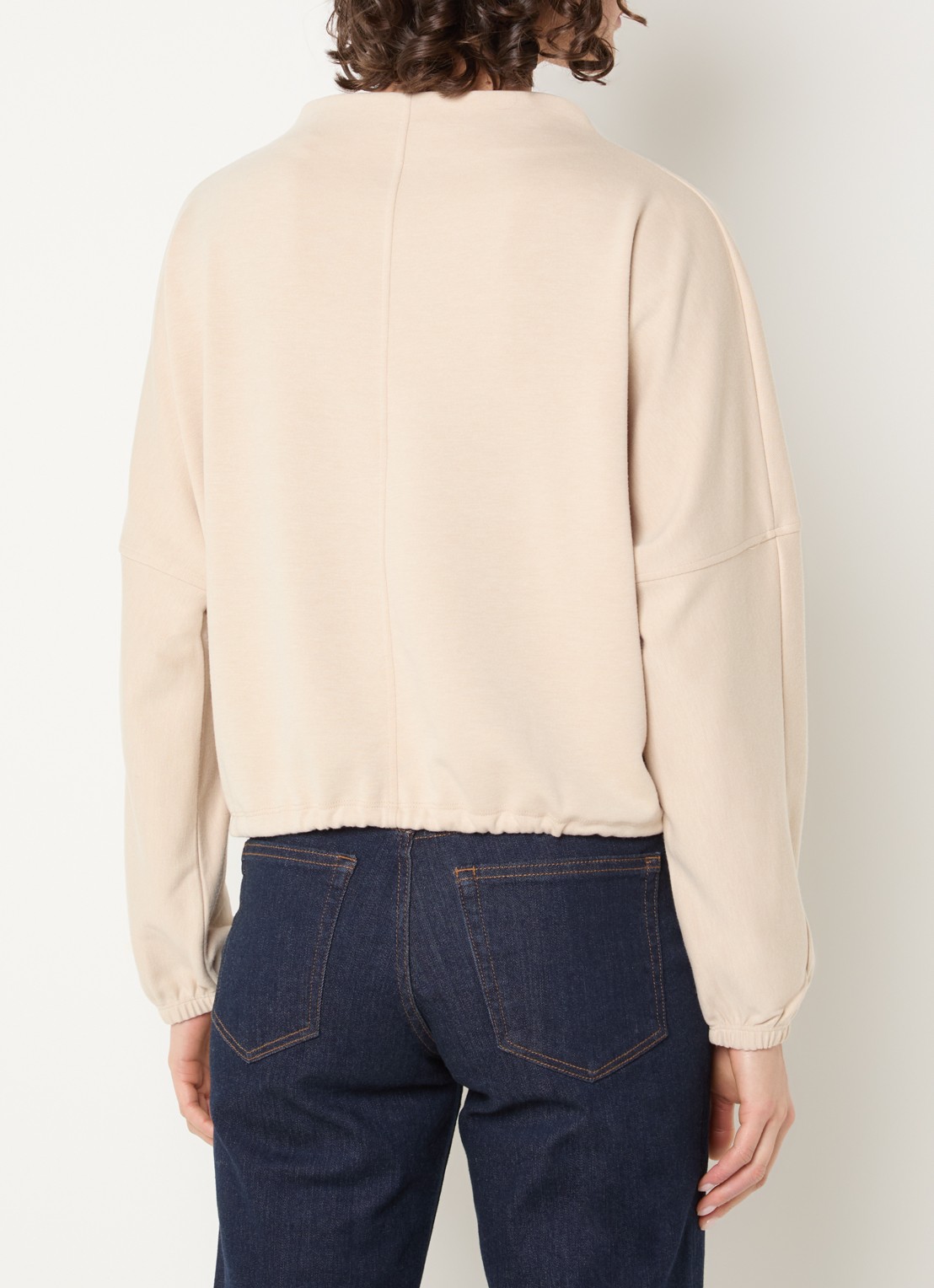 OPUS Gumipa sweater met trekkoord - achterkant beige