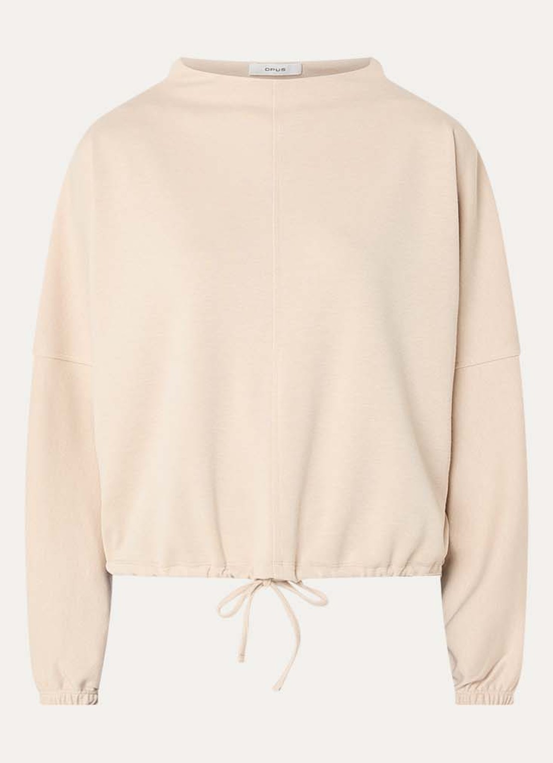 OPUS Gumipa sweater met trekkoord - voorkant 2 beige