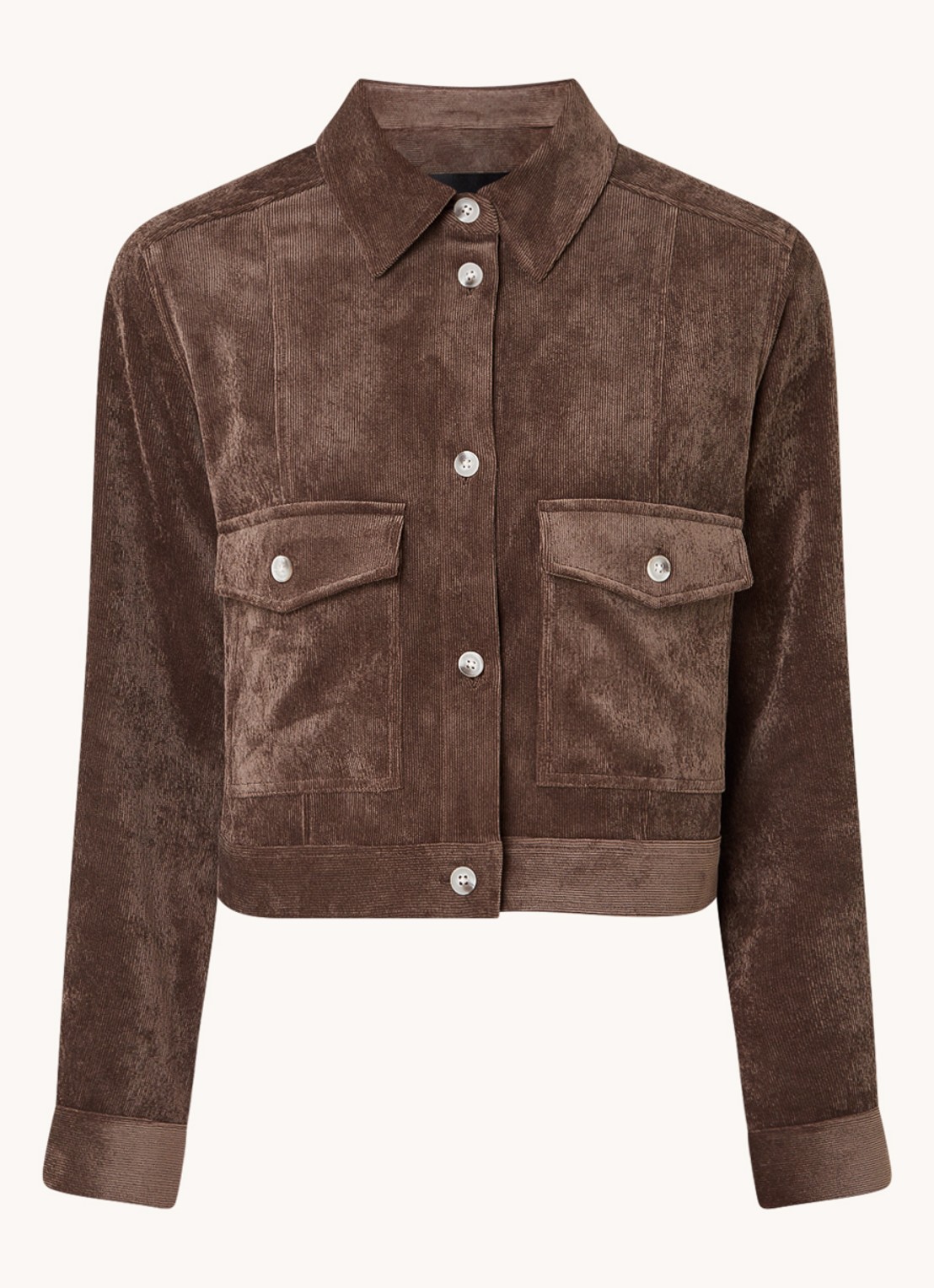 OPUS Hesani corduroy jack met steekzakken - voorkant 2 bruin