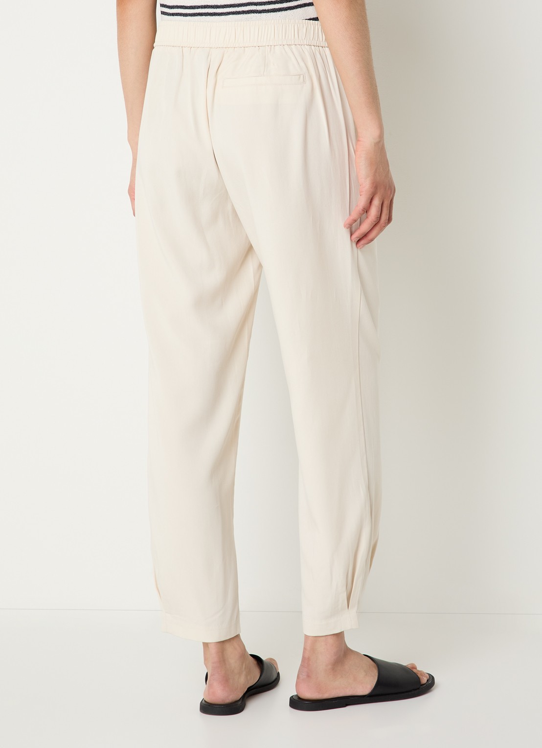 OPUS High waist loose fit pantalon met steekzakken - achterkant wit