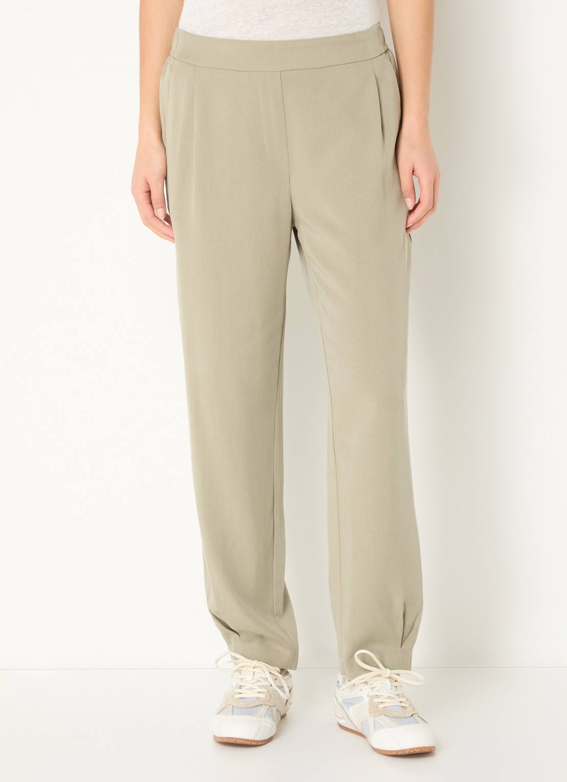 OPUS High waist loose fit pantalon met steekzakken - detail 3 beige