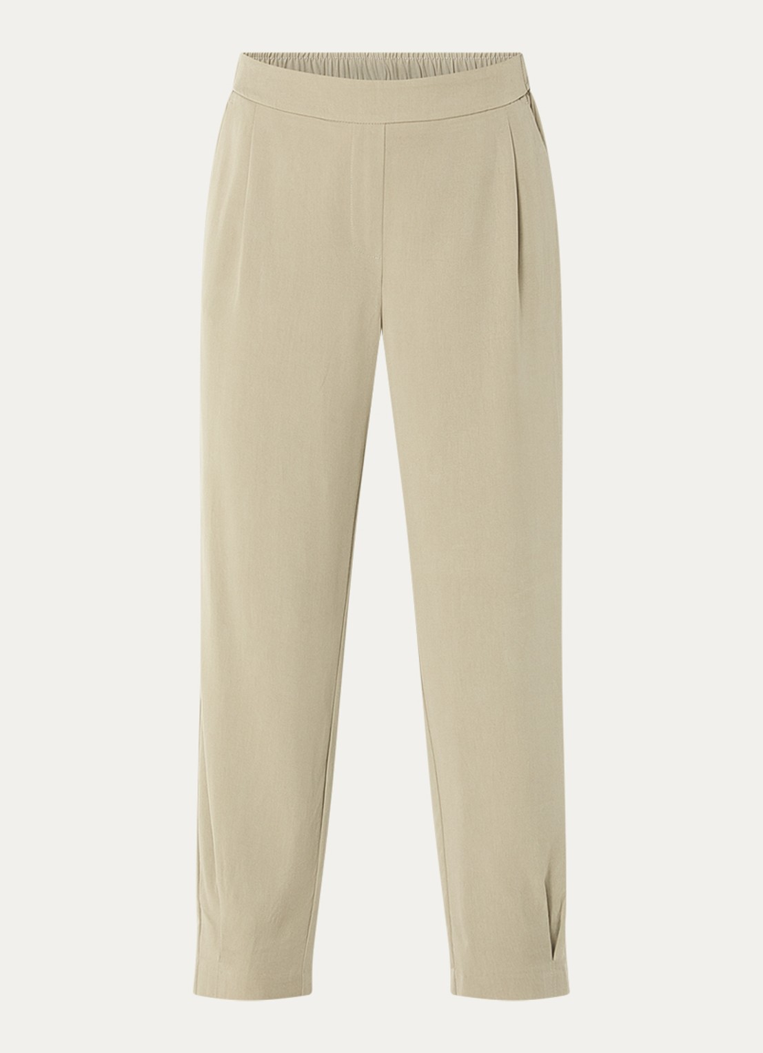 OPUS High waist loose fit pantalon met steekzakken - voorkant beige