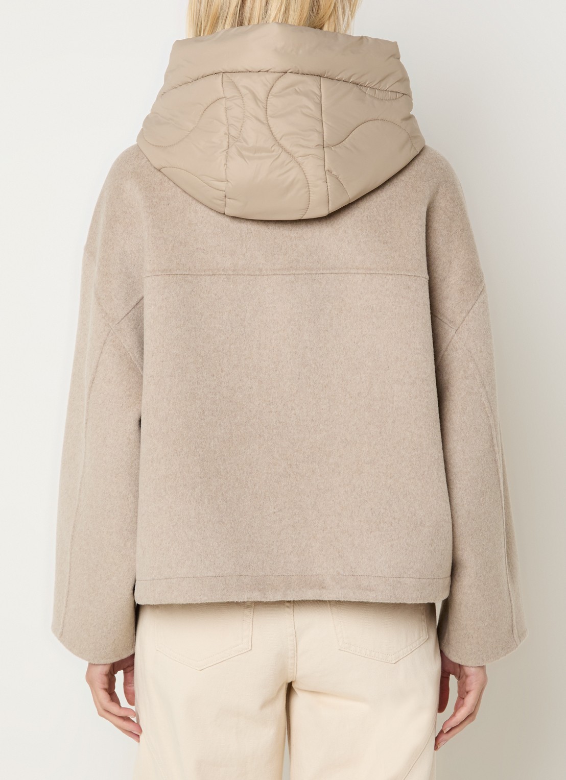 OPUS Hikone jack in wolblend - achterkant 3 beige