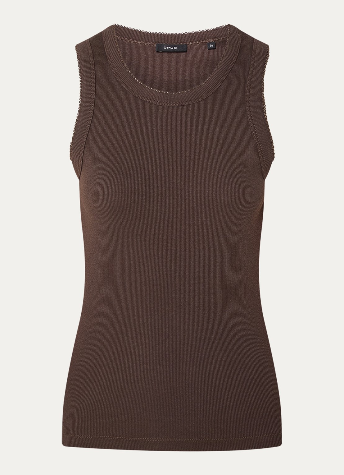 OPUS Ilesso tanktop met stretch - voorkant 2 donkerbruin