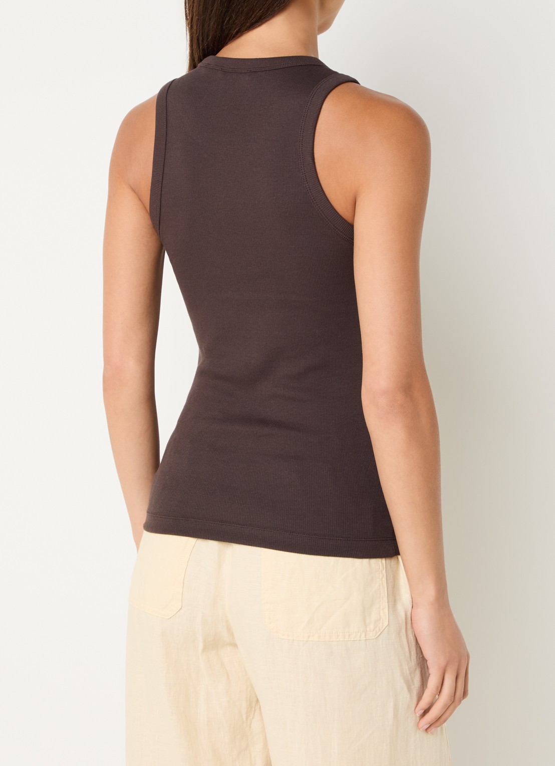 OPUS Ilesso tanktop met stretch - achterkant bruin