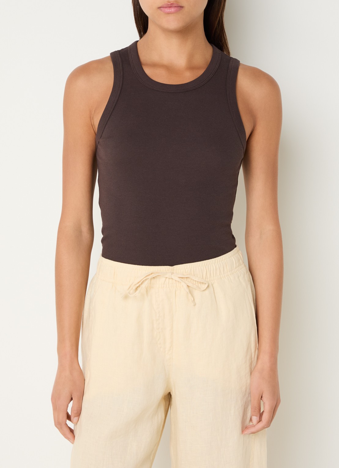 OPUS Ilesso tanktop met stretch - detail 4 bruin
