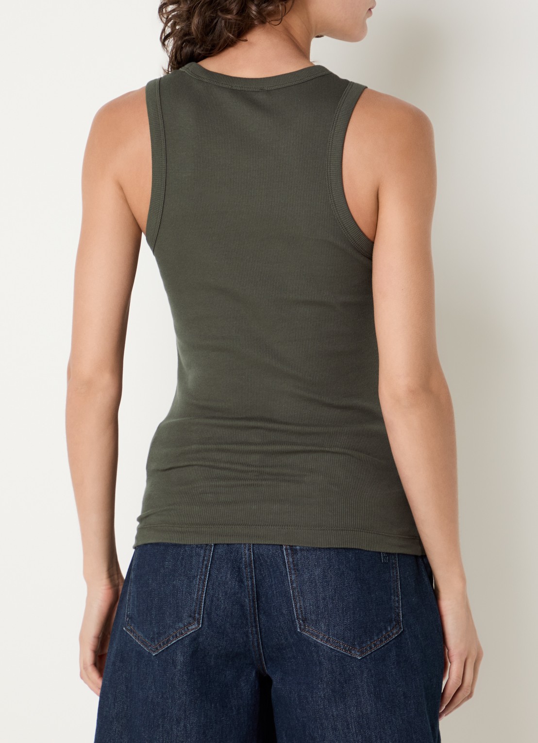 OPUS Ilesso tanktop met stretch - achterkant 2 bronsgroen