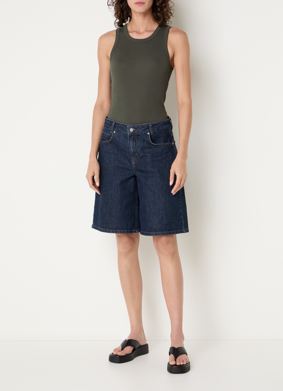 OPUS Ilesso tanktop met stretch - voorkant 4 bronsgroen