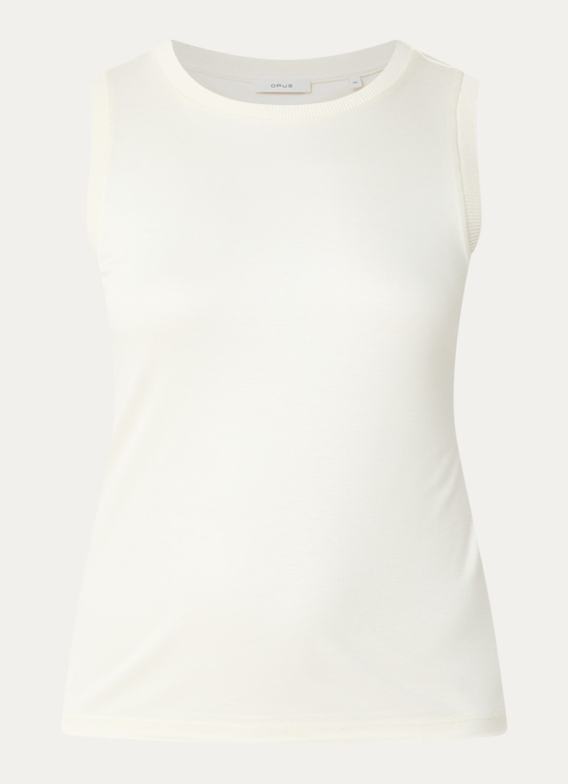 OPUS Inise tanktop met ronde hals - voorkant gebroken wit
