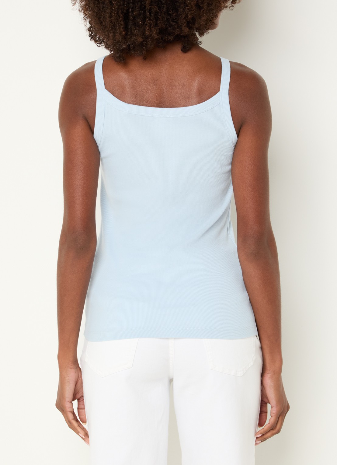 OPUS Izli tanktop met ribstructuur  - achterkant lichtblauw