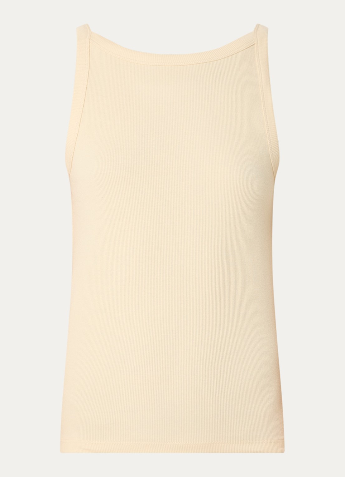 OPUS Izli tanktop met ribstructuur - voorkant geel