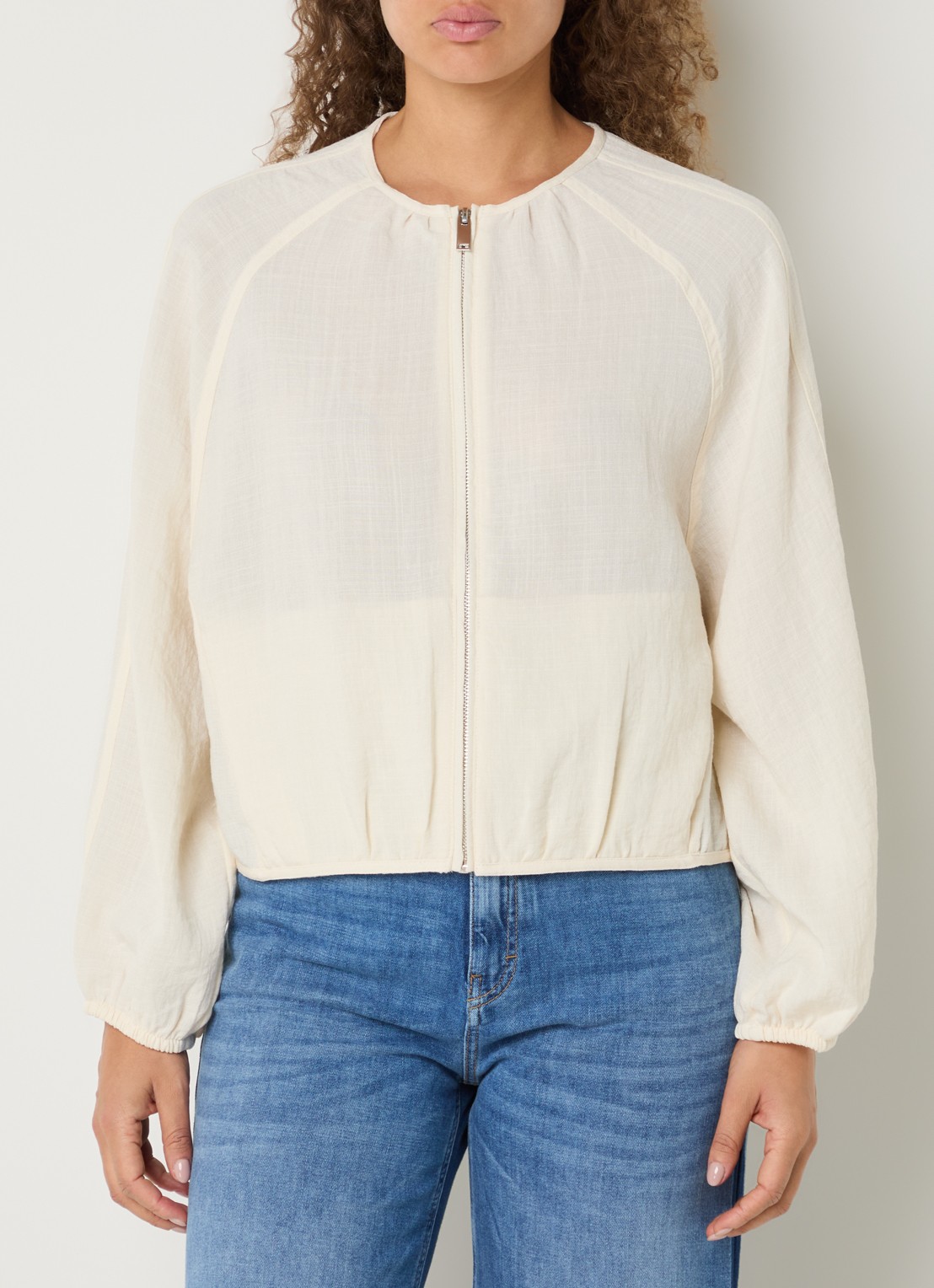 OPUS Jarosa jack met steekzakken - detail 4 creme