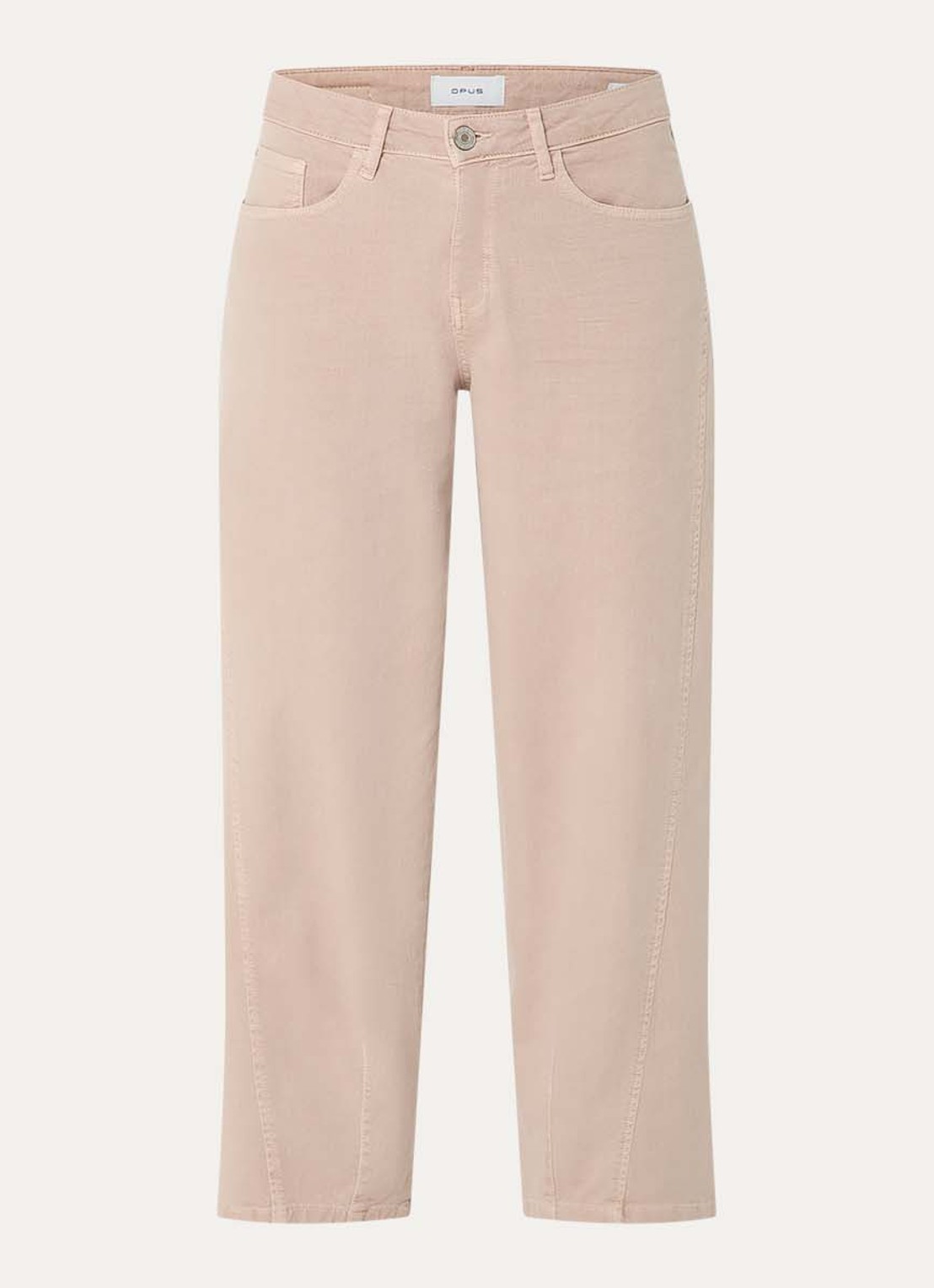 OPUS  Lolah high waist cropped wide leg jeans met gekleurde wassing - voorkant donkerbeige