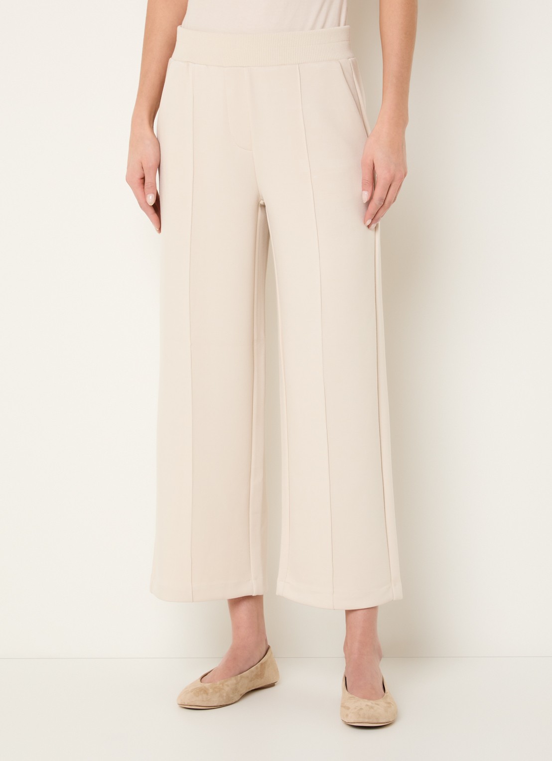 OPUS Maikito high waist cropped loose fit pantalon met steekzakken - detail 3 naturel