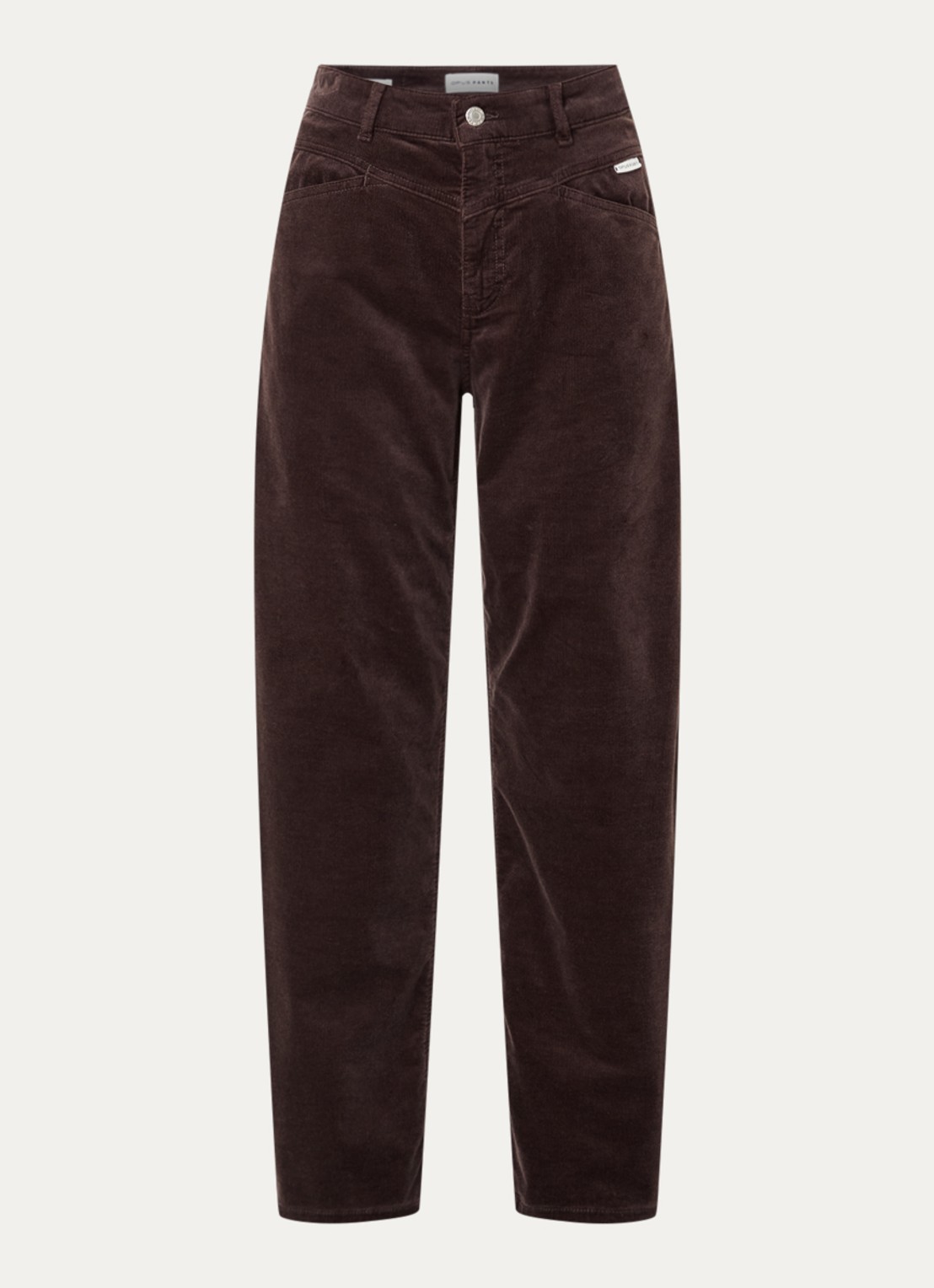 OPUS Mari Cosmo mid waist balloon fit jeans met steekzakken - voorkant bruin
