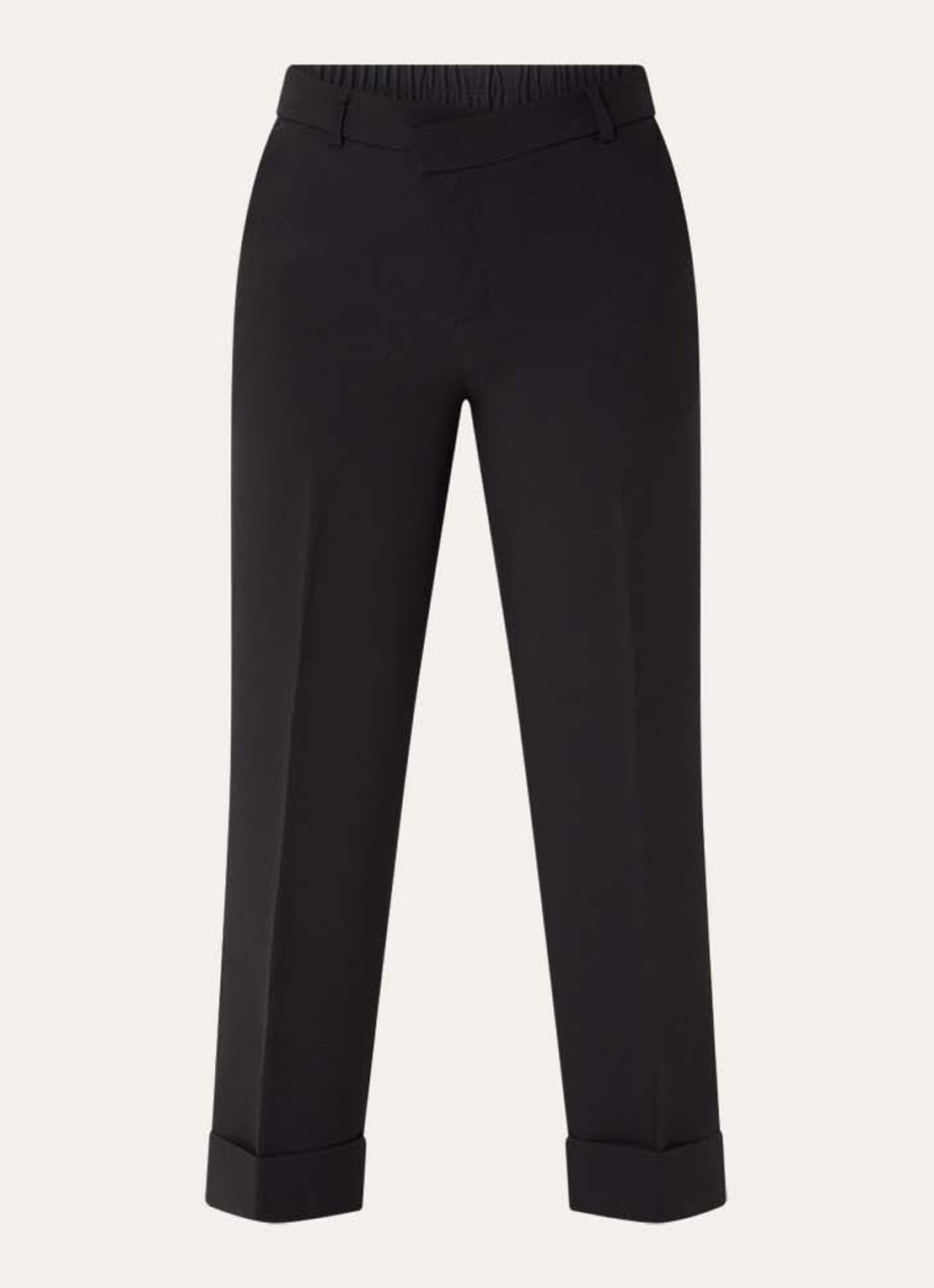 OPUS Meeri high waist loose fit cropped pantalon  - voorkant 2 zwart
