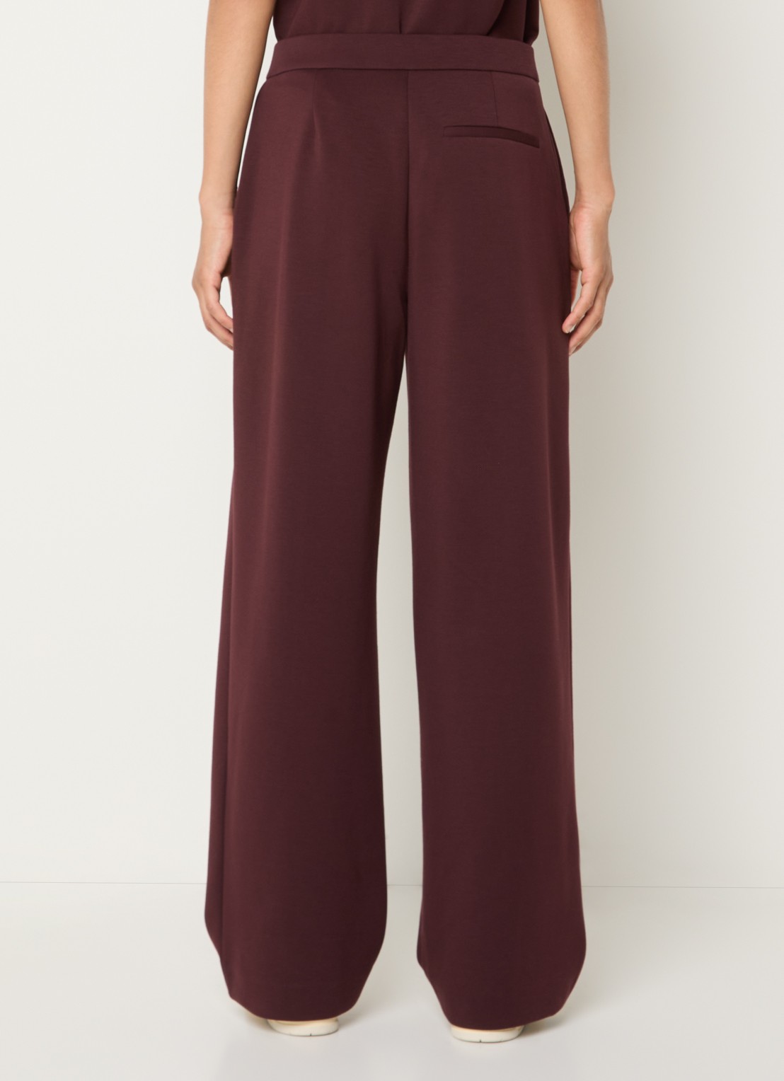 OPUS Melane high waist straight fit pantalon van travelstof met steekzakken - achterkant 2 kersenrood