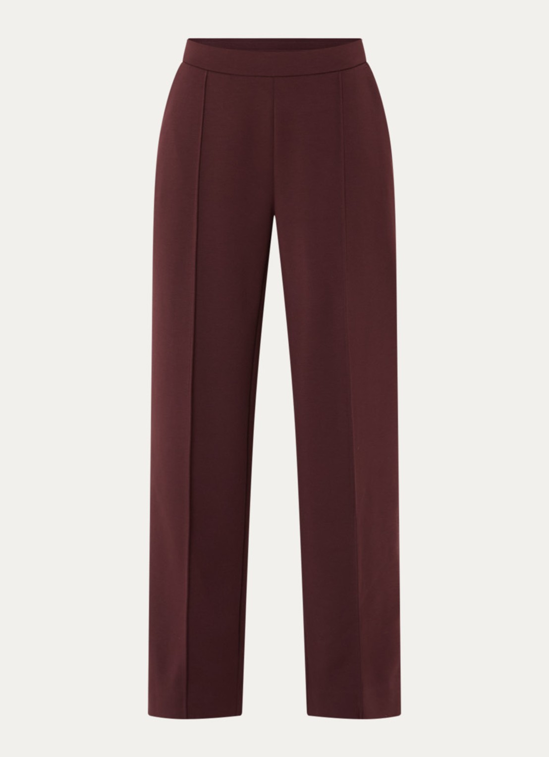 OPUS Melane high waist straight fit pantalon van travelstof met steekzakken - voorkant 3 kersenrood