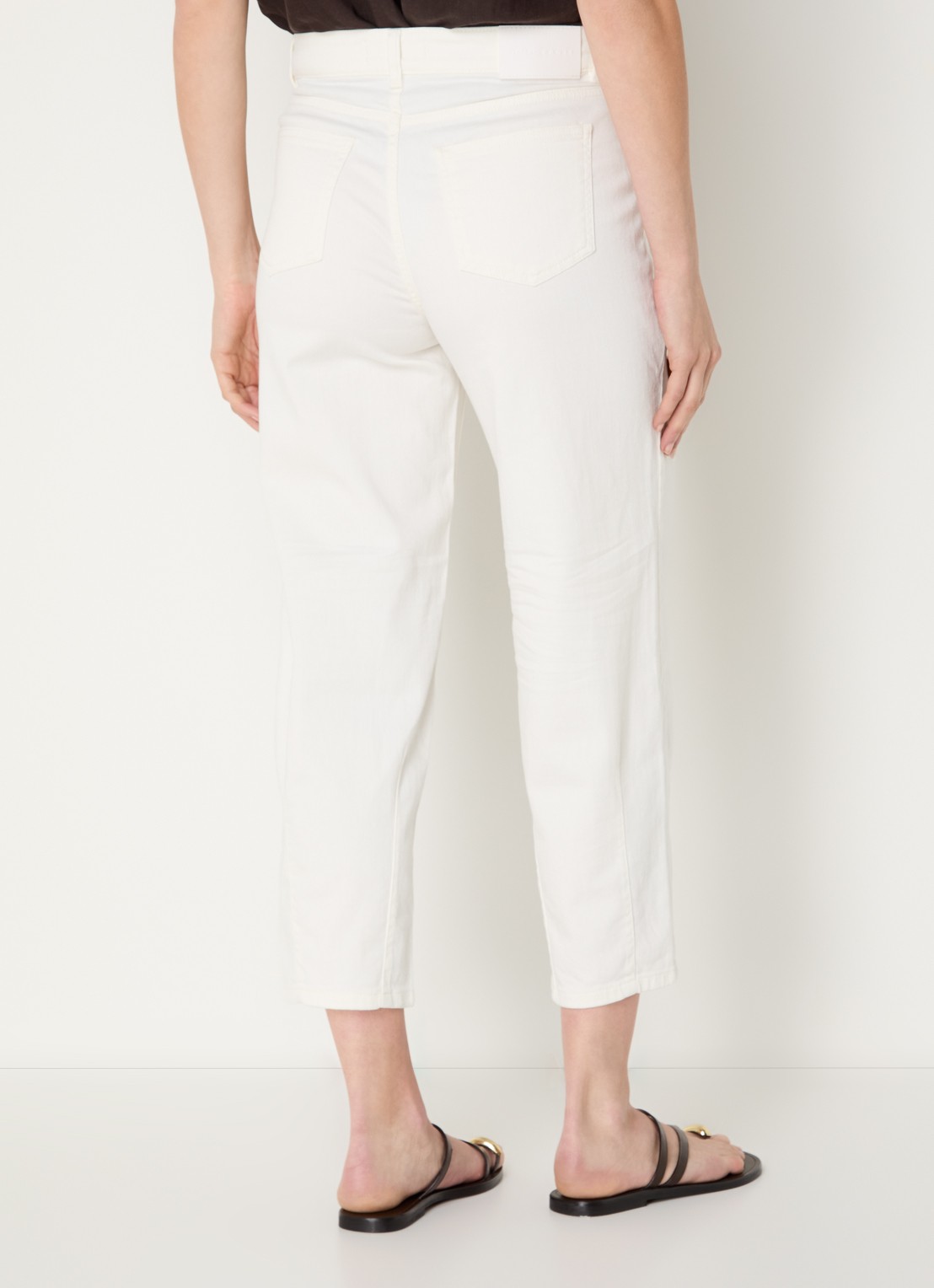 OPUS Melly high waist straight leg cropped jeans met gekleurde wassing - achterkant 5 gebroken wit