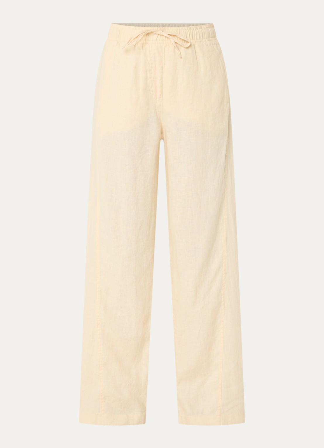 OPUS Mileni high waist wide fit pantalon met steekzakken - voorkant 3 geel