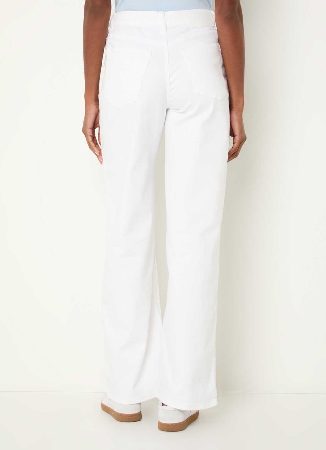 OPUS Miva Urban mid waist straight leg jeans met gekleurde wassing - achterkant wit