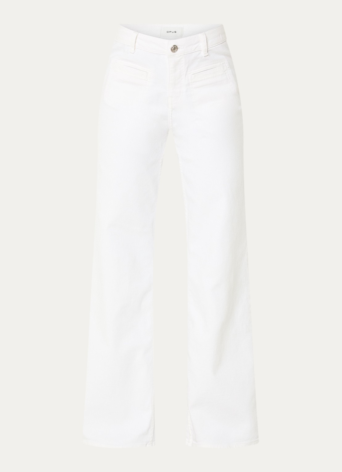 OPUS Miva Urban mid waist straight leg jeans met gekleurde wassing - voorkant 2 wit