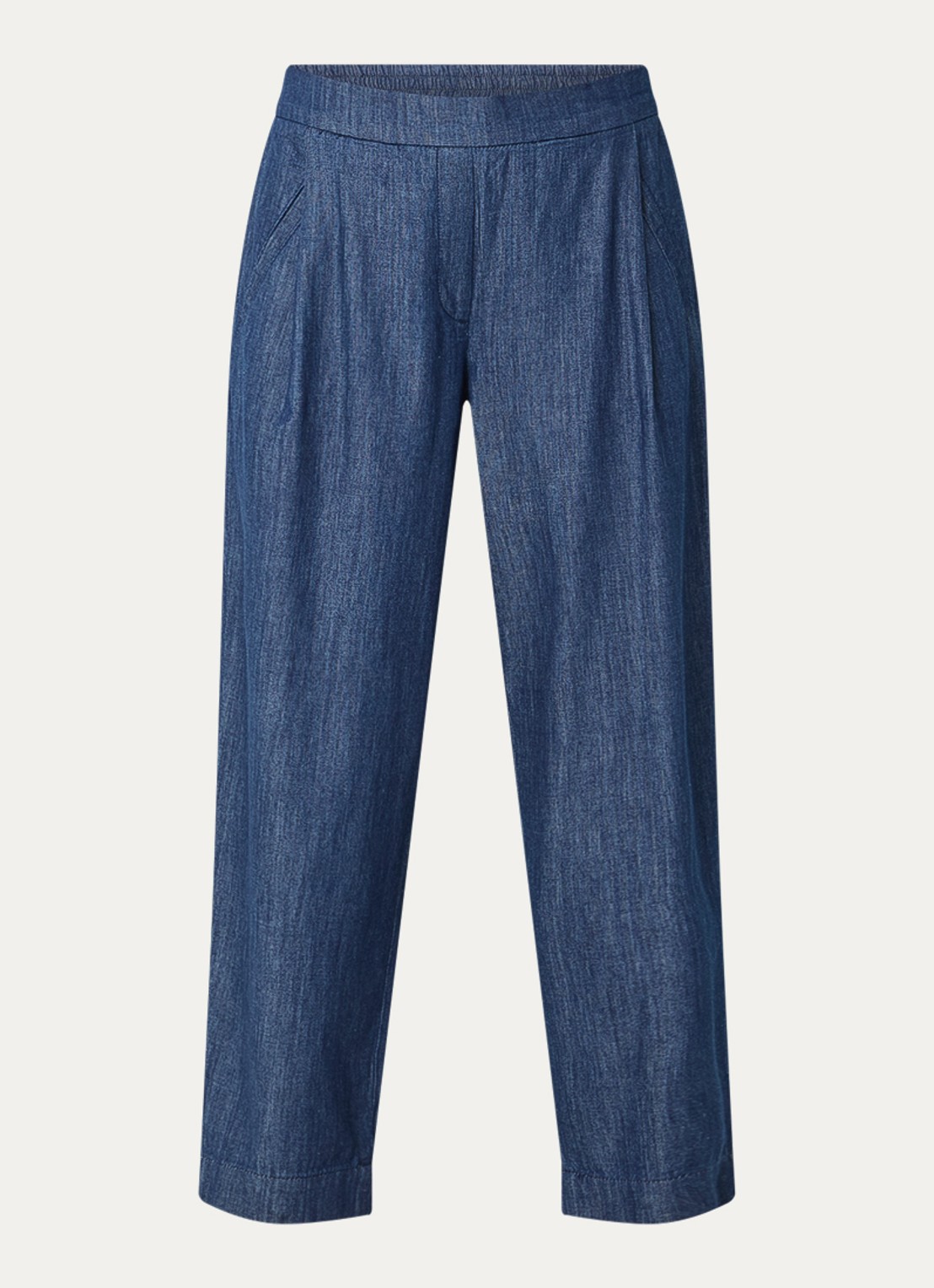 OPUS Myha mid waist chino met steekzakken - voorkant 3 donkerblauw