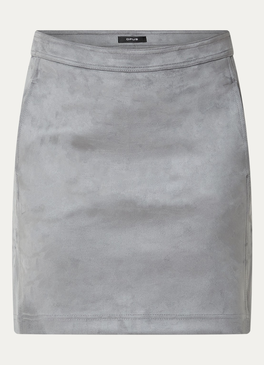 OPUS Relvina Cozy minirok met steekzakken - voorkant grijs