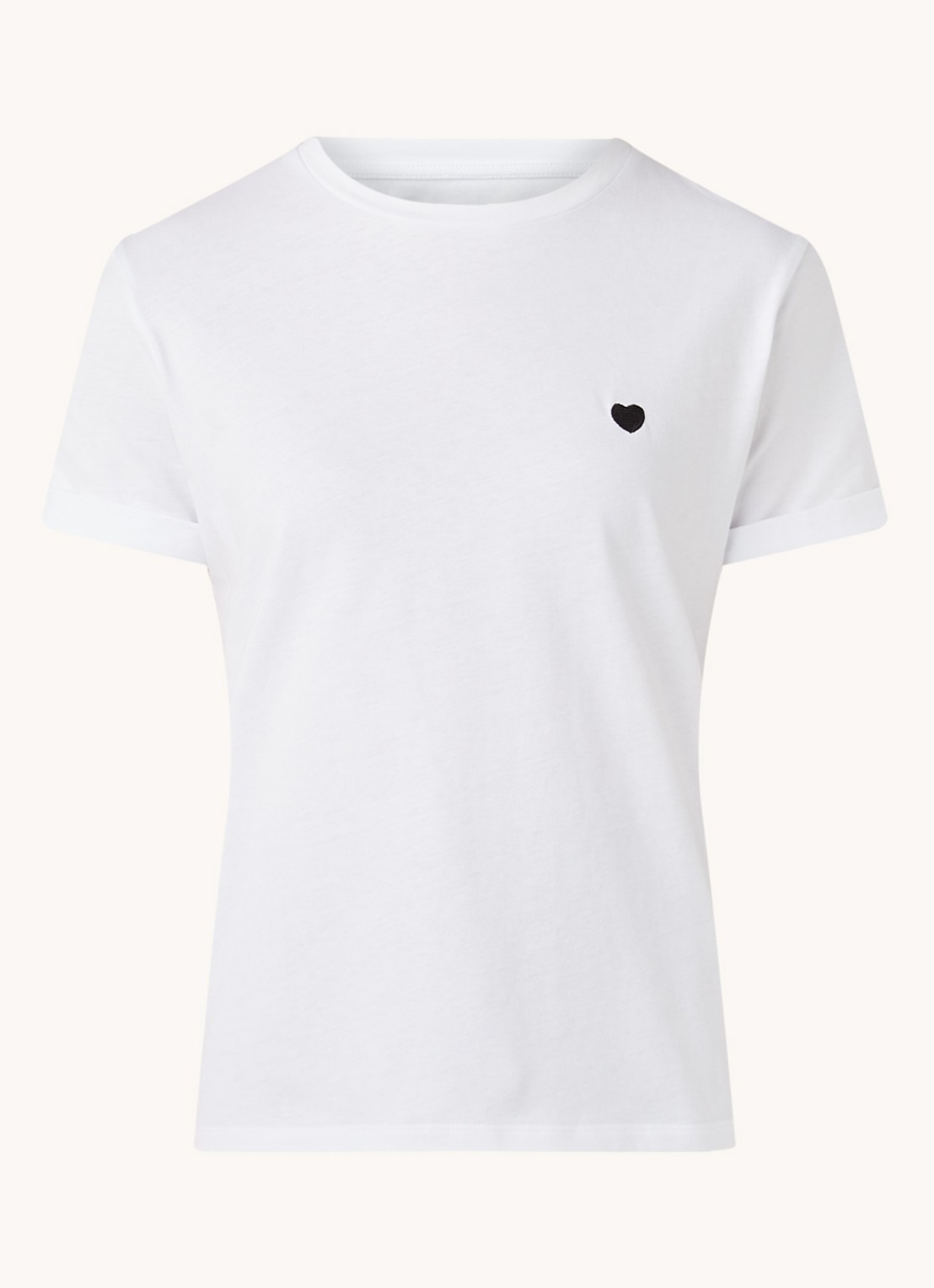 OPUS Serz T-shirt met borduring - voorkant 2 wit