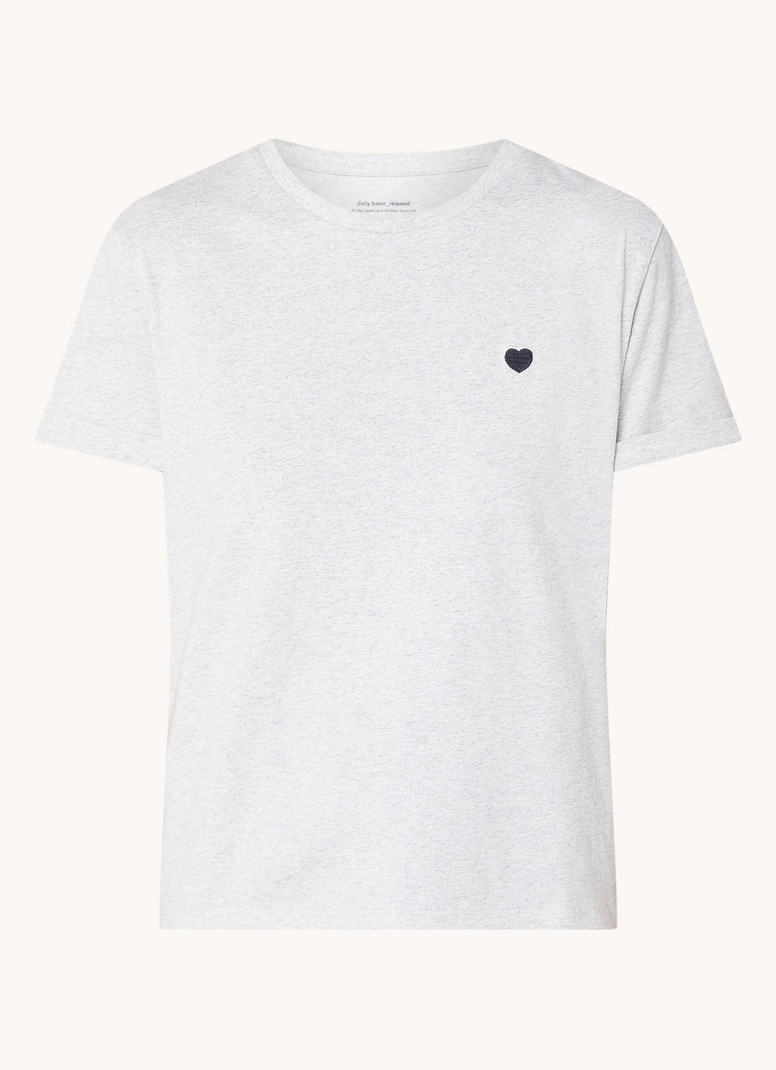 OPUS Serz T-shirt met borduring - voorkant 3 grijs