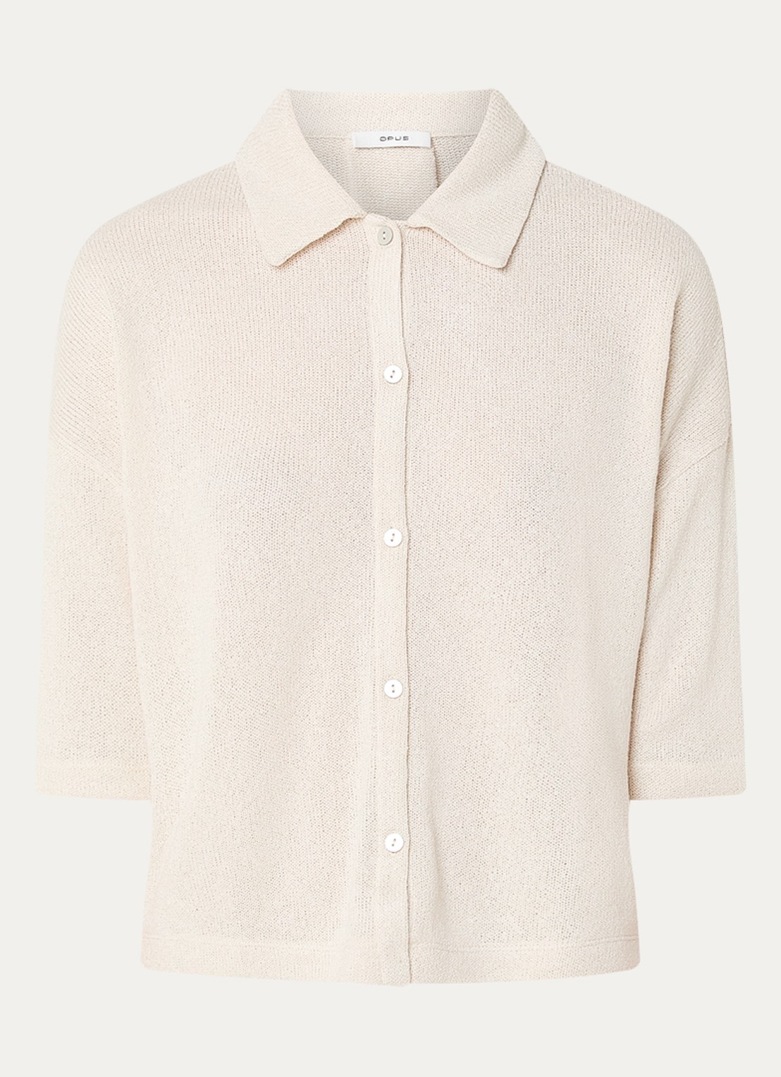 OPUS Sitrica semi-transparante blouse - voorkant 2 naturel