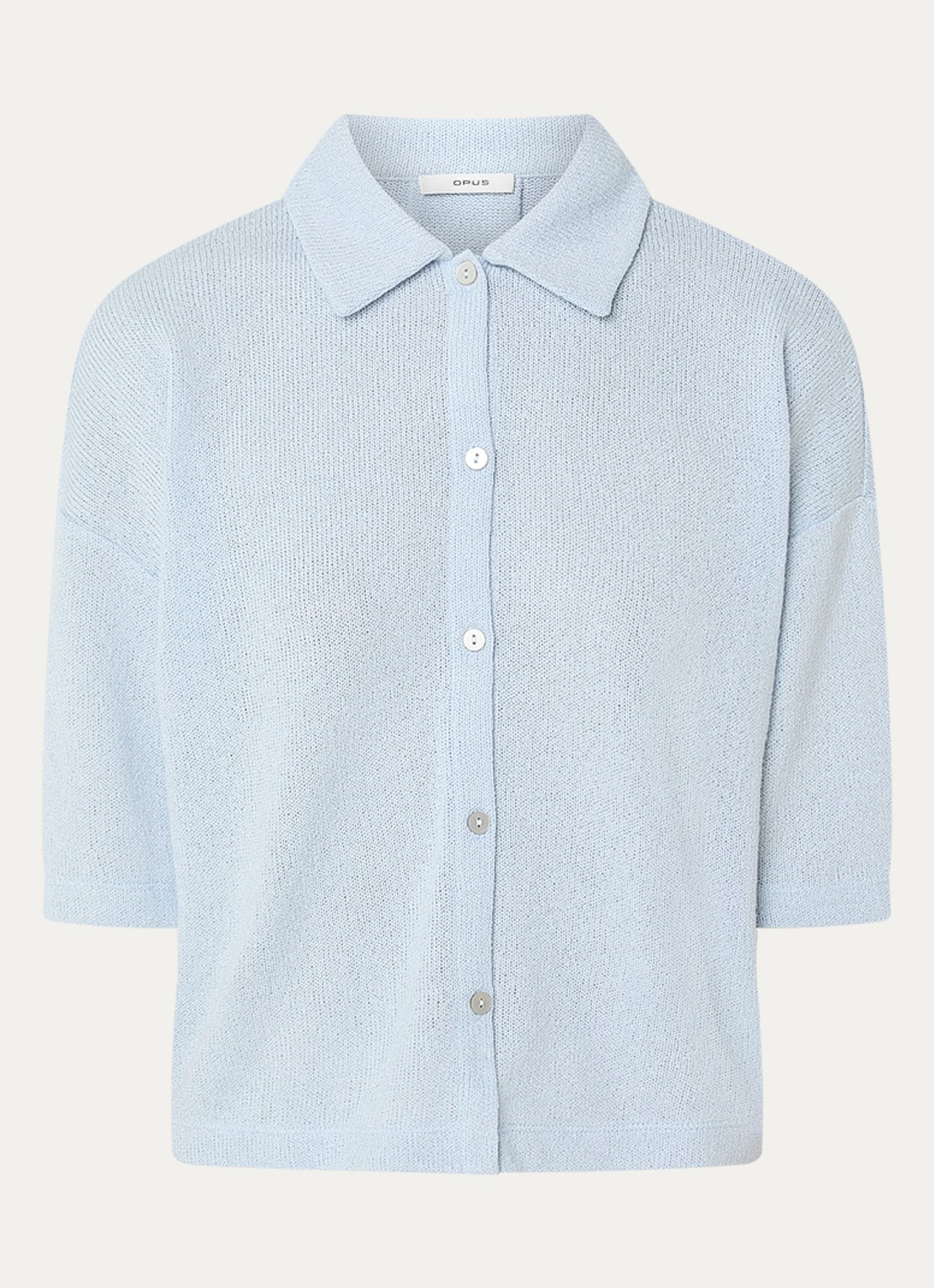 OPUS Sitrica semi-transparante blouse - voorkant blauw
