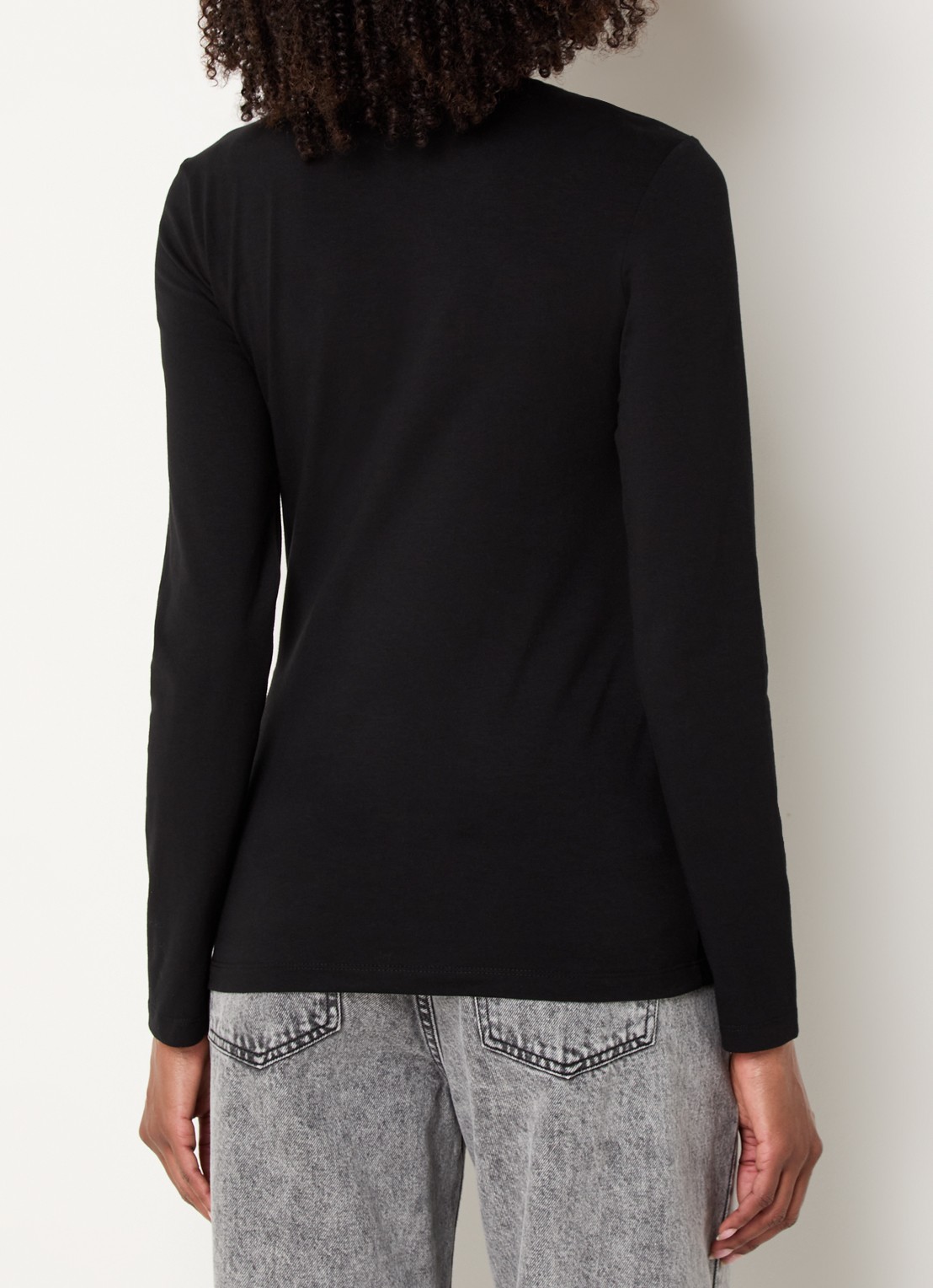 OPUS Smilla longsleeve met stretch - achterkant zwart