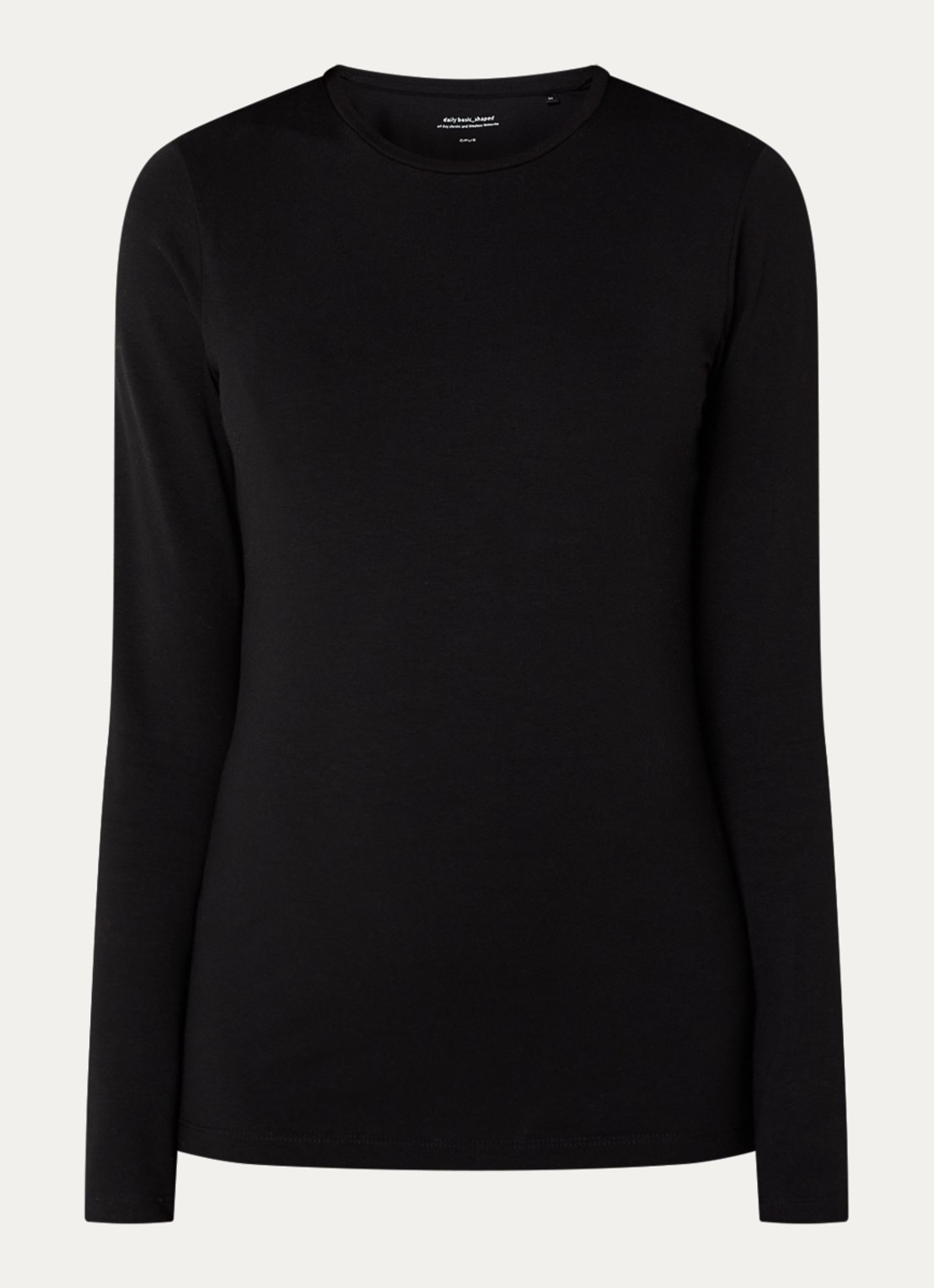 OPUS Smilla longsleeve met stretch - voorkant 2 zwart