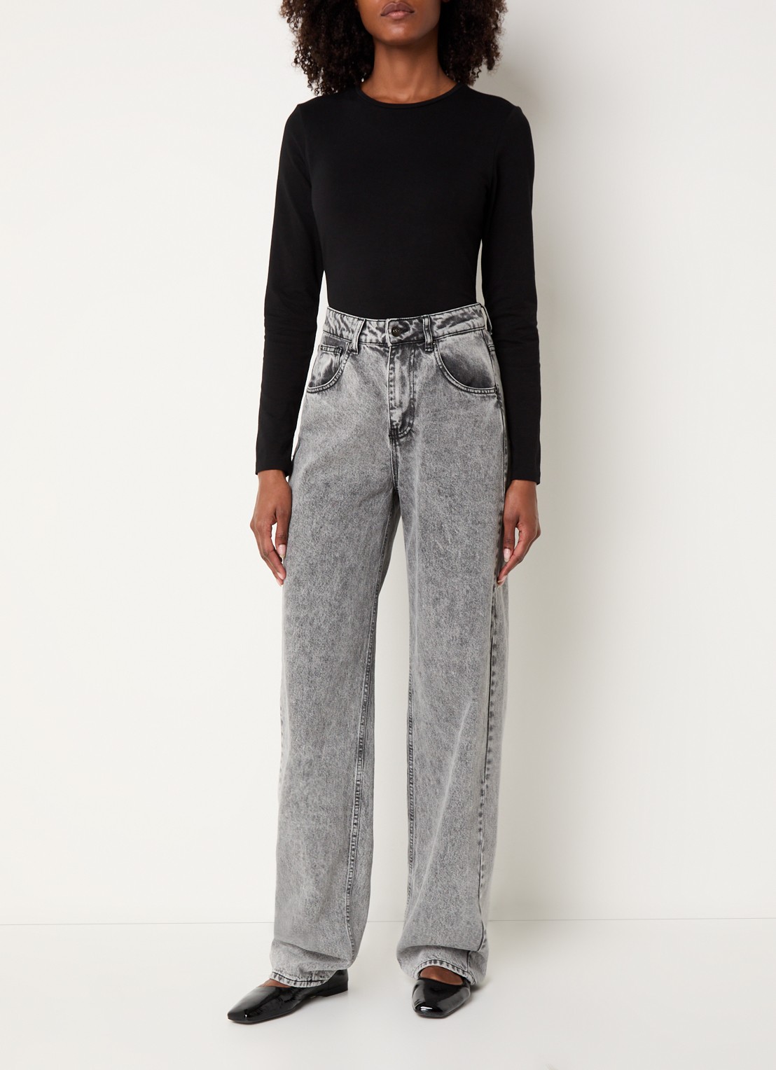 OPUS Smilla longsleeve met stretch - voorkant 3 zwart