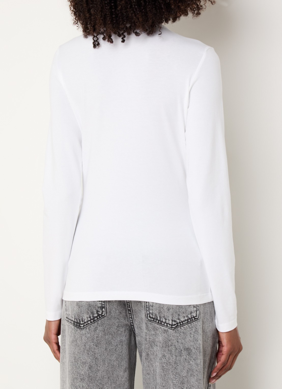 OPUS Smilla longsleeve met stretch - achterkant 4 wit