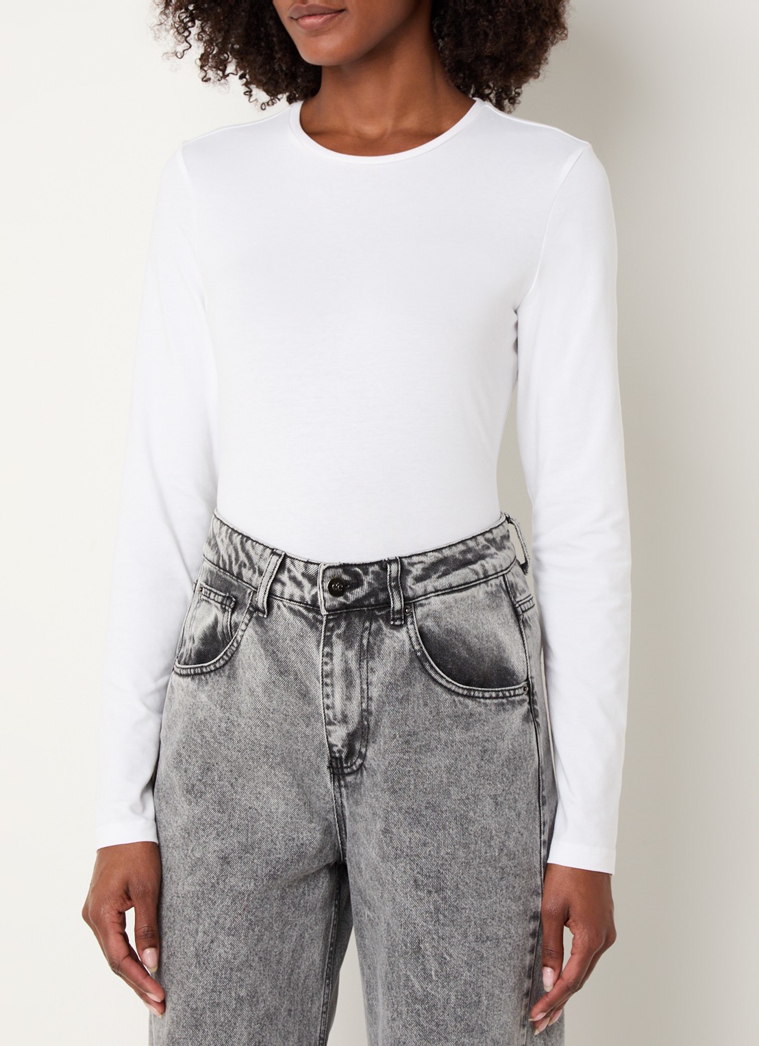 OPUS Smilla longsleeve met stretch - detail 3 wit