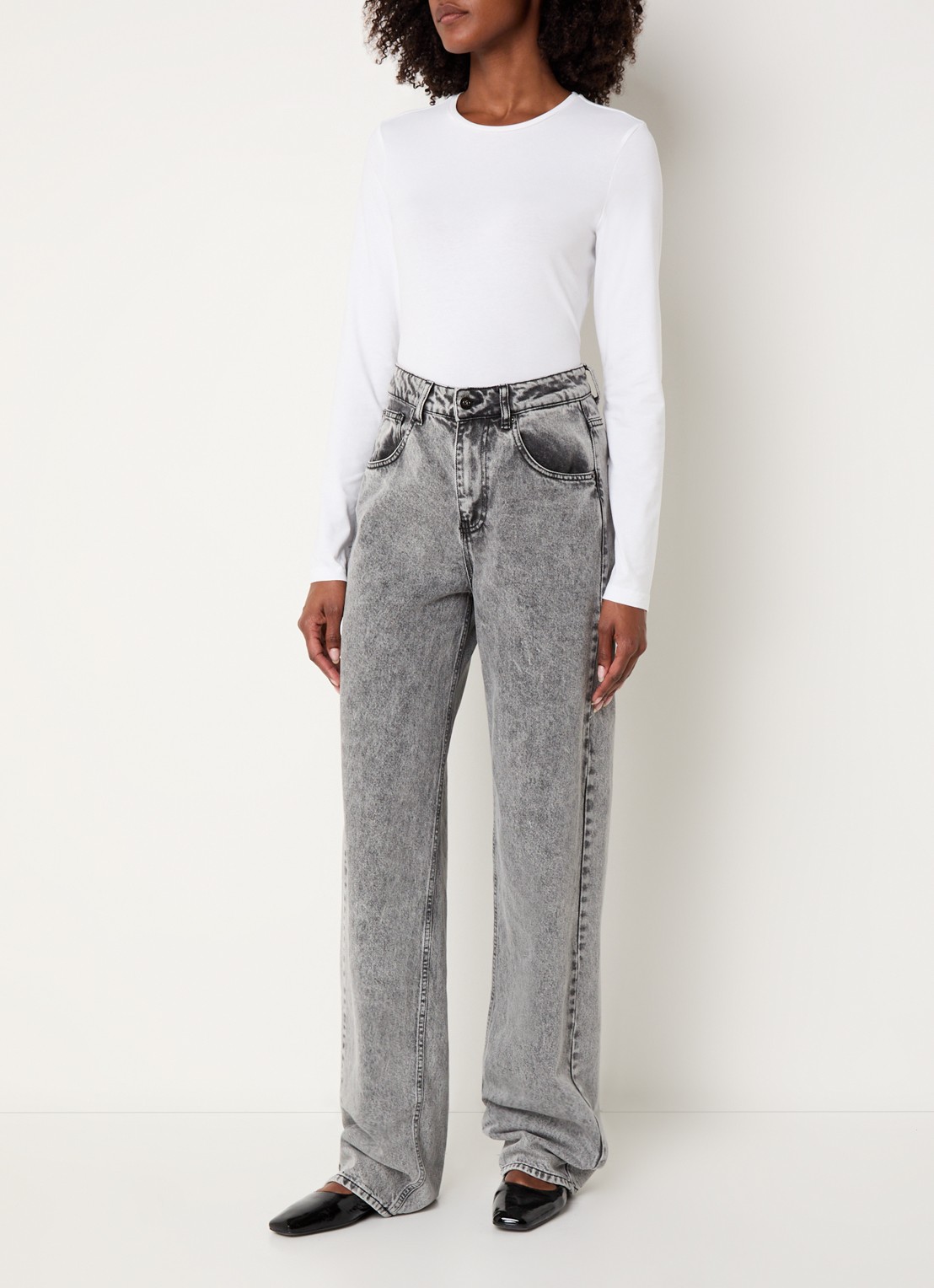 OPUS Smilla longsleeve met stretch - voorkant 2 wit