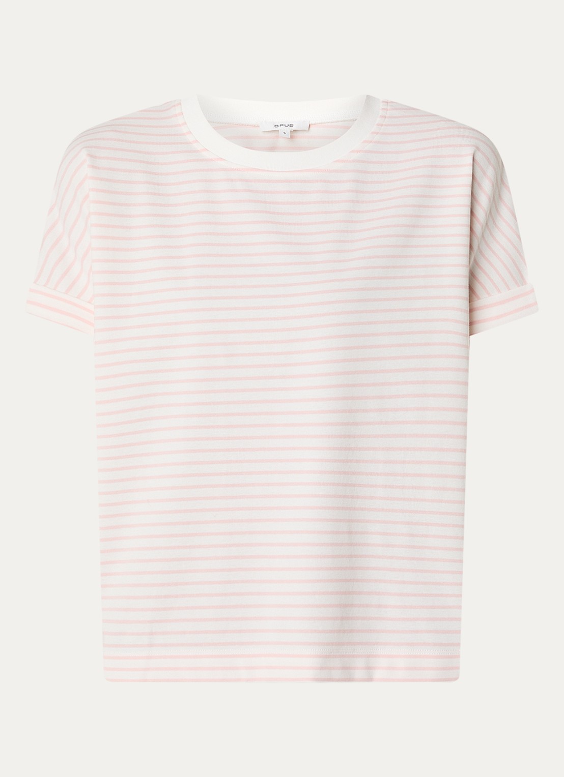 OPUS Sotel T-shirt met streepprint - voorkant 2 lichtroze